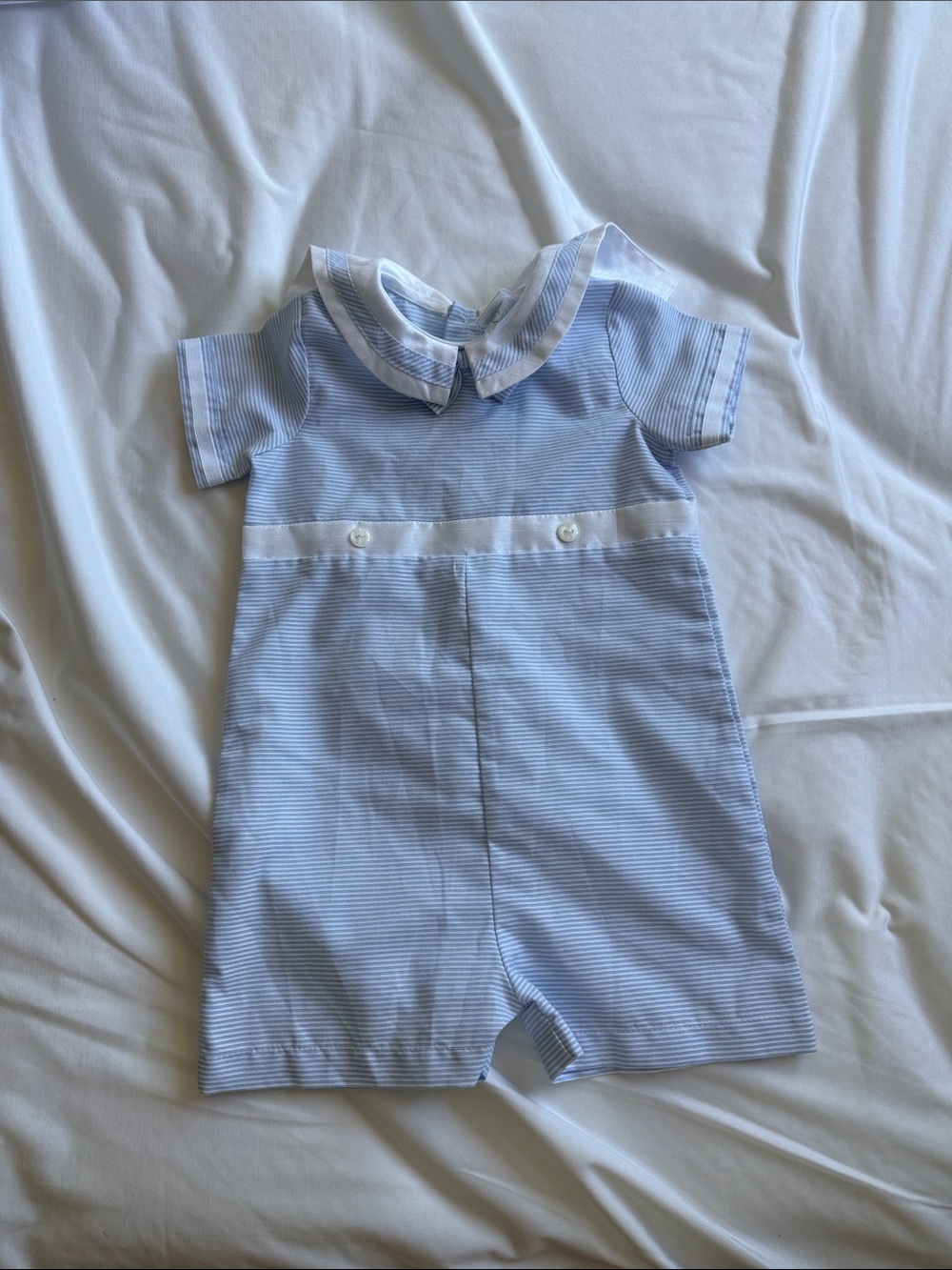 Classic Blue Stripe Baby One-Piece Romper